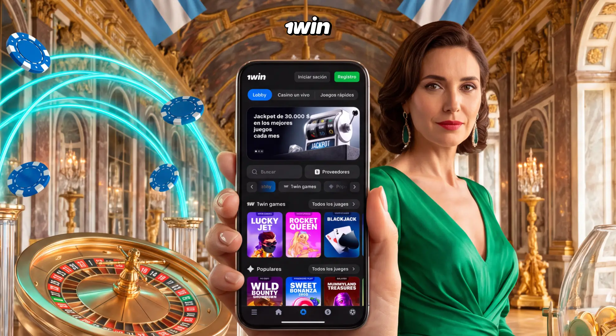 Casino en vivo con crupier real de 1win